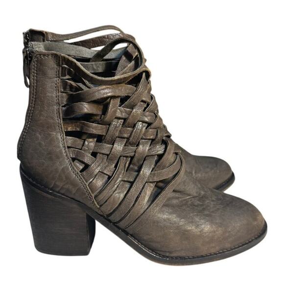 Free People Shoes - Free People Carrera Woven Leather Ankle Boots – Size 39 (8)